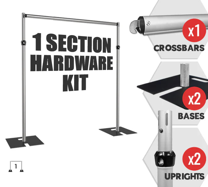 Pipe and Drape Backdrop Kit – 1 Panel (7–12 ft)