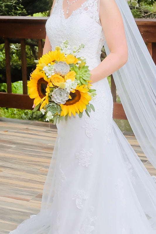 Jenna Sunflower Wedding Bouquet - DGM Flowers  | Fort Lauderdale Florist
