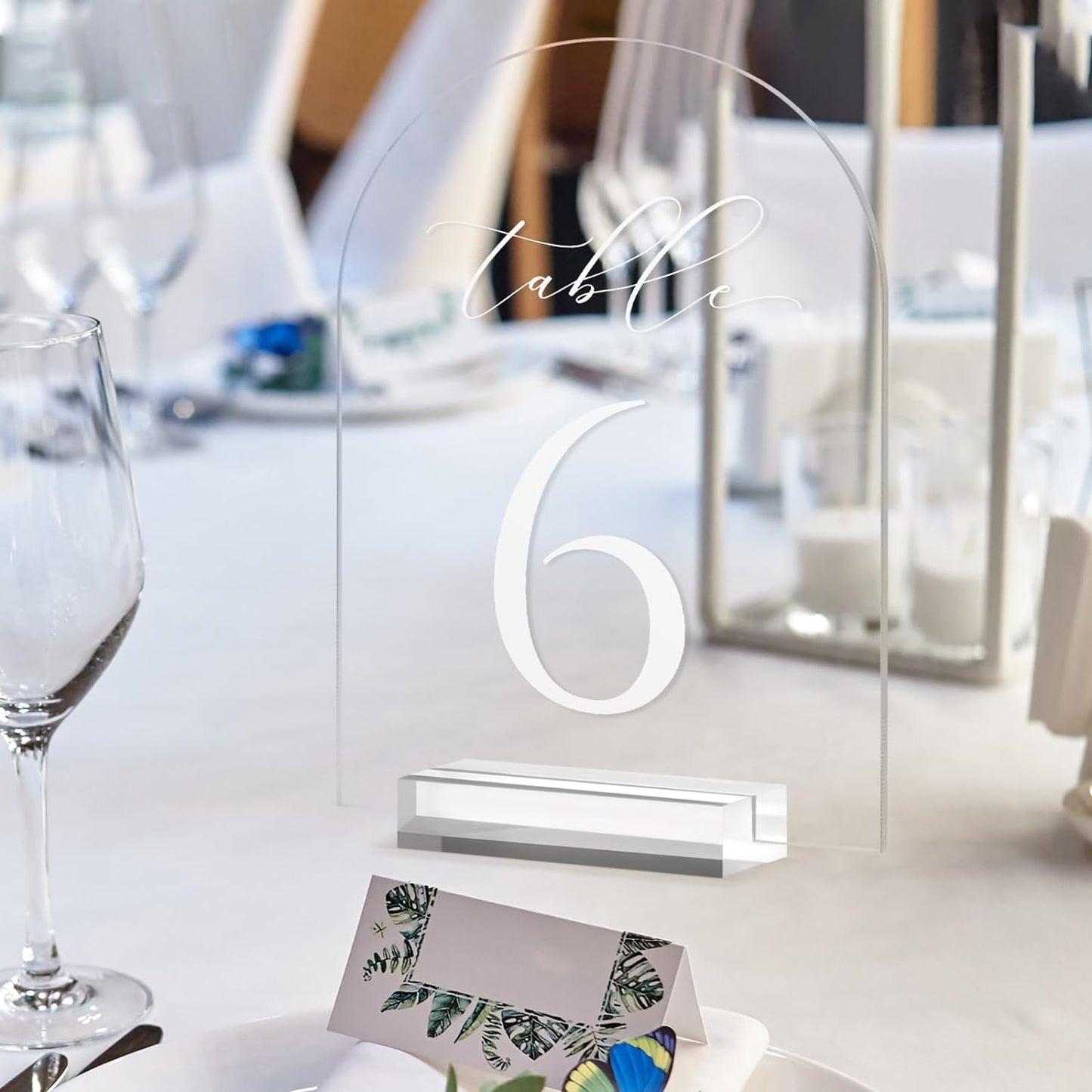 Clear Arch White Table Numbers