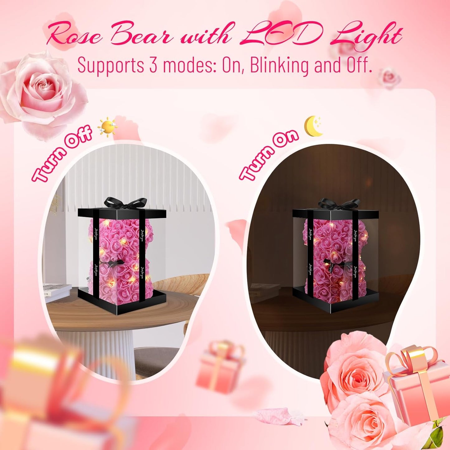 Forever Rose Teddy Bear - Pink