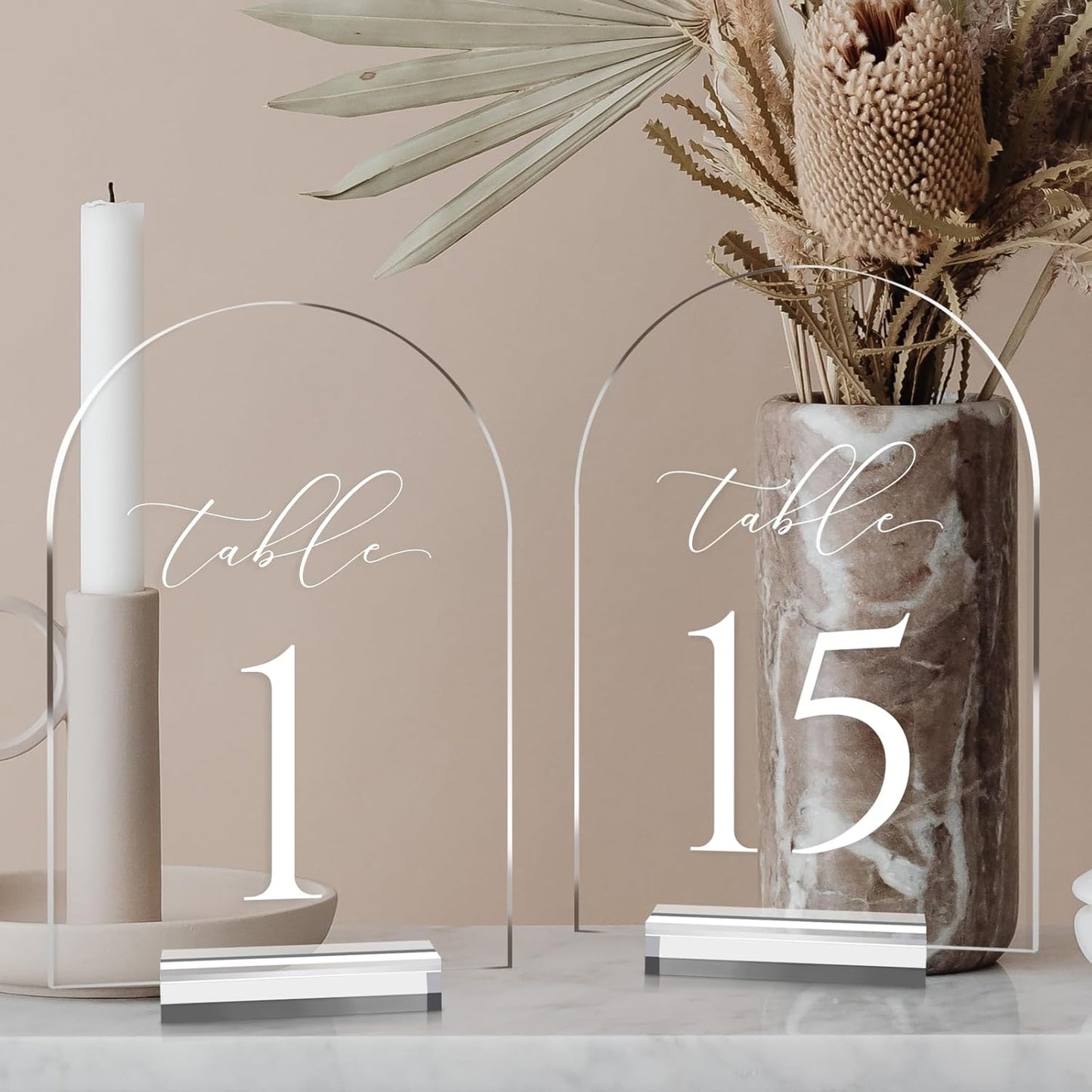 Clear Arch White Table Numbers