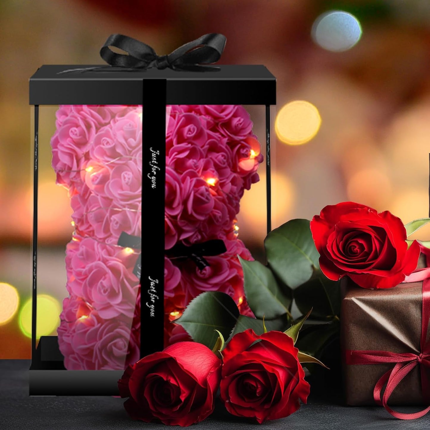 Forever Rose Teddy Bear - Pink