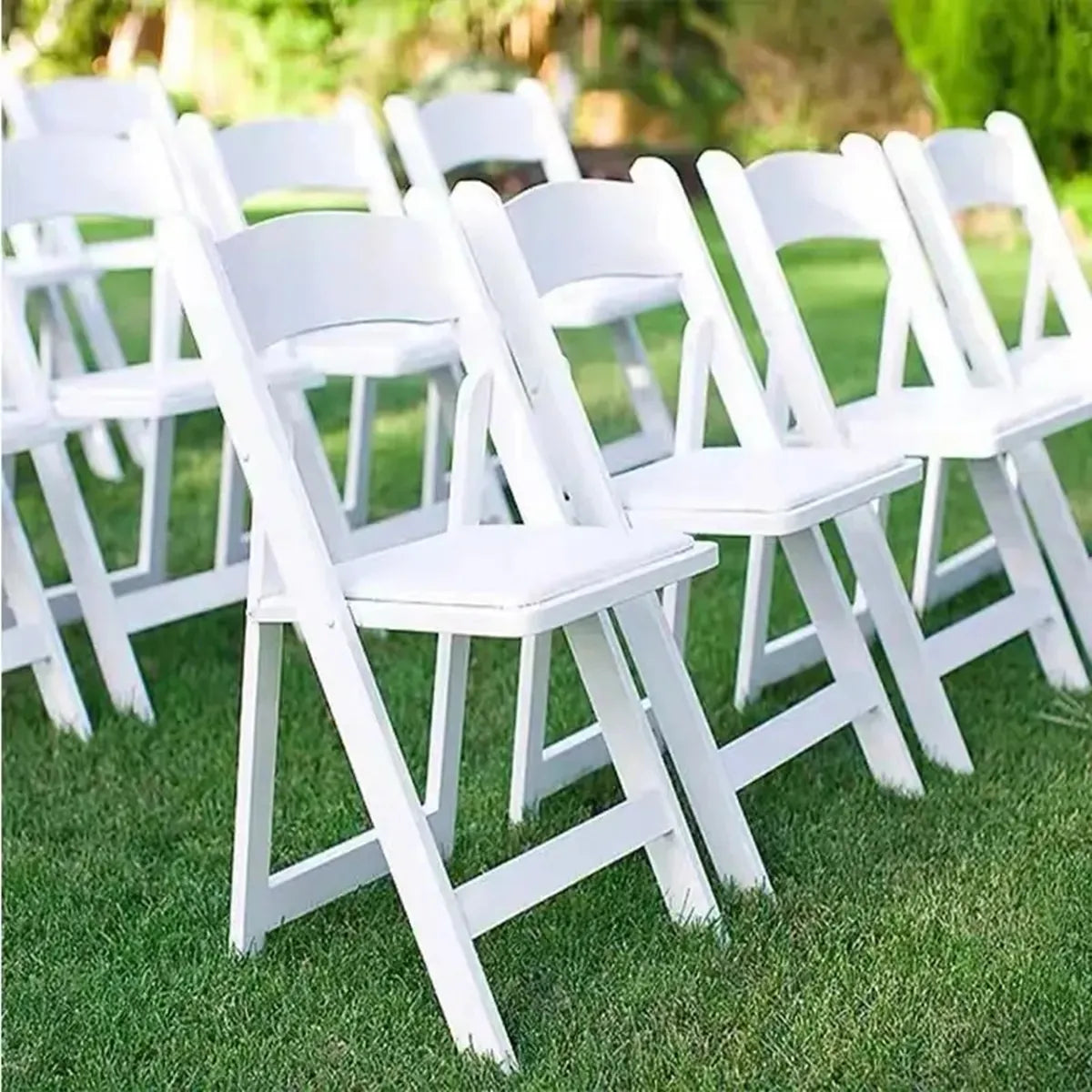 White Resin Folding Chair