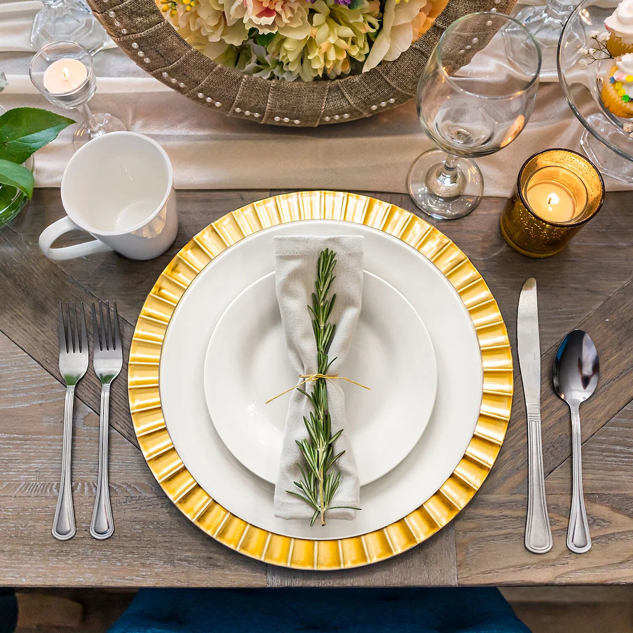Gold Fluted Charger Plate