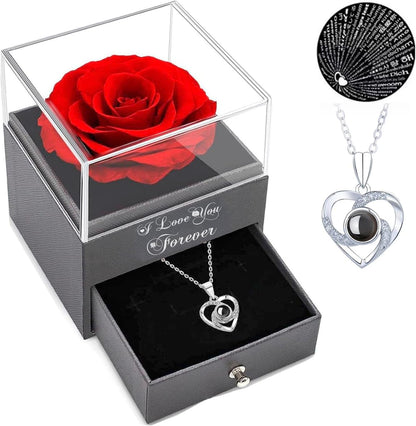 Eternal Rose & Love Necklace