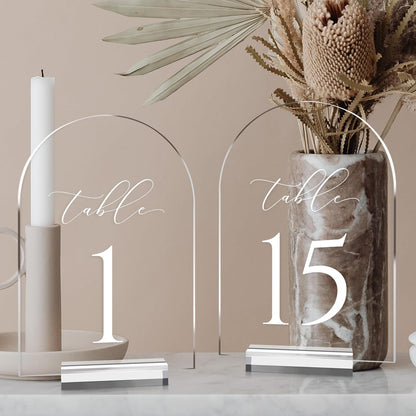 Clear Arch White Table Numbers