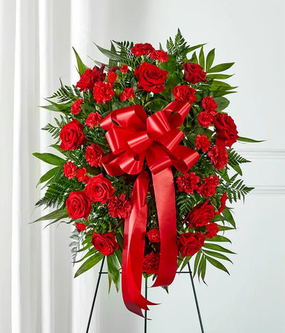 Red Flowers Standing Spray