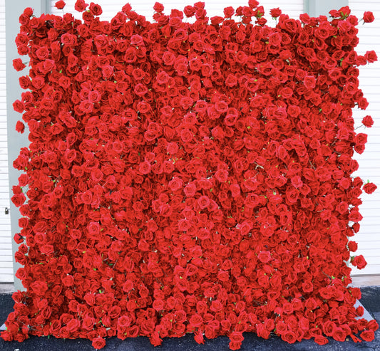Red Rose Flower Wall