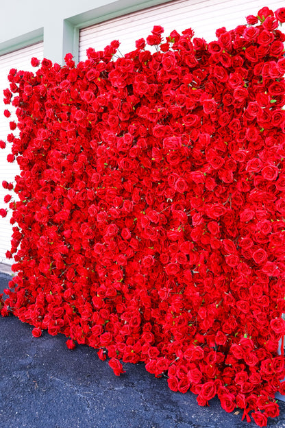 Red Rose Flower Wall