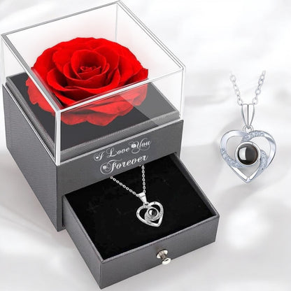 Eternal Rose & Love Necklace