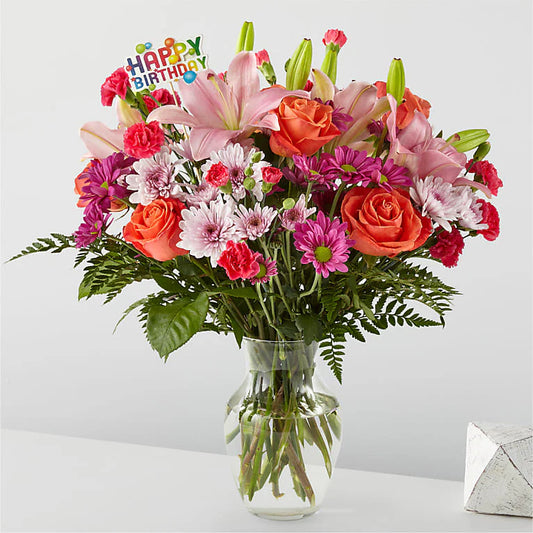 Light of My Life Happy Birthday Bouquet - DGM Flowers  | Fort Lauderdale Florist