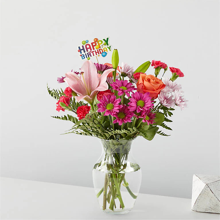 Light of My Life Happy Birthday Bouquet - DGM Flowers  | Fort Lauderdale Florist