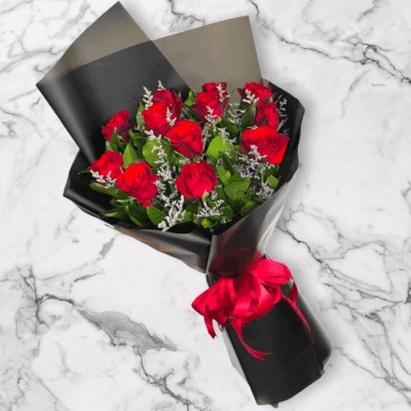 Luxurious Wrapped Rose Bouquet - Red Rose, White Rose or Purple Rose