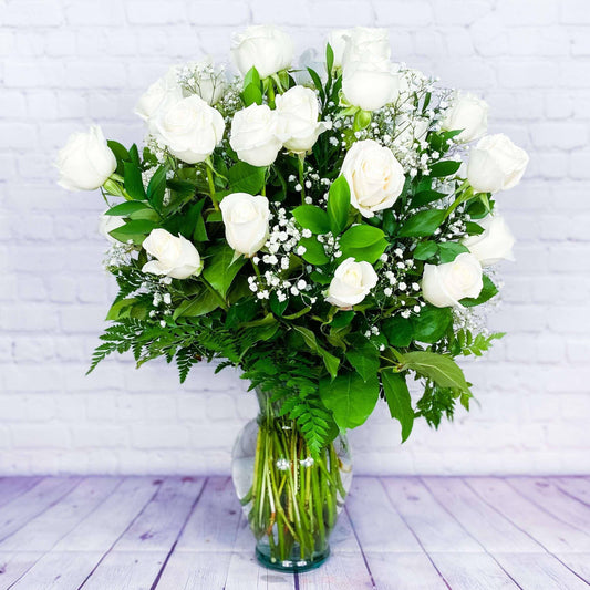 White Rose Bouquets, Premium Long Stem Rose