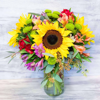 Field Of Flowers Mason Jar