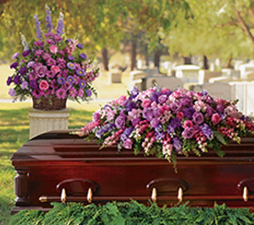 Lavender Tribute Casket Spray