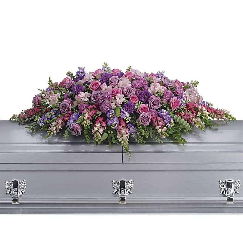 Lavender Tribute Casket Spray