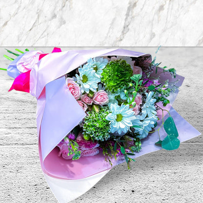 Pastel Elegance Wrapped Bouquet