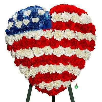 Patriotic Heart Standing Spray