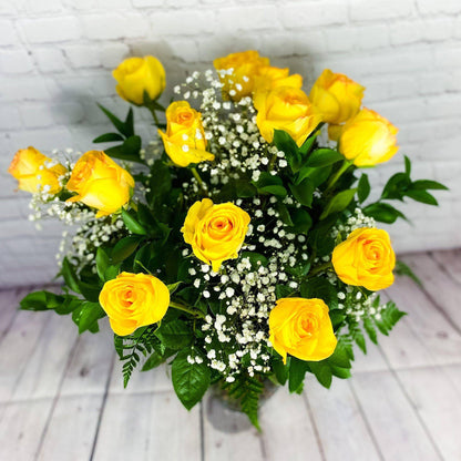 Yellow Roses, One Dozen, Premium Long Stem Rose