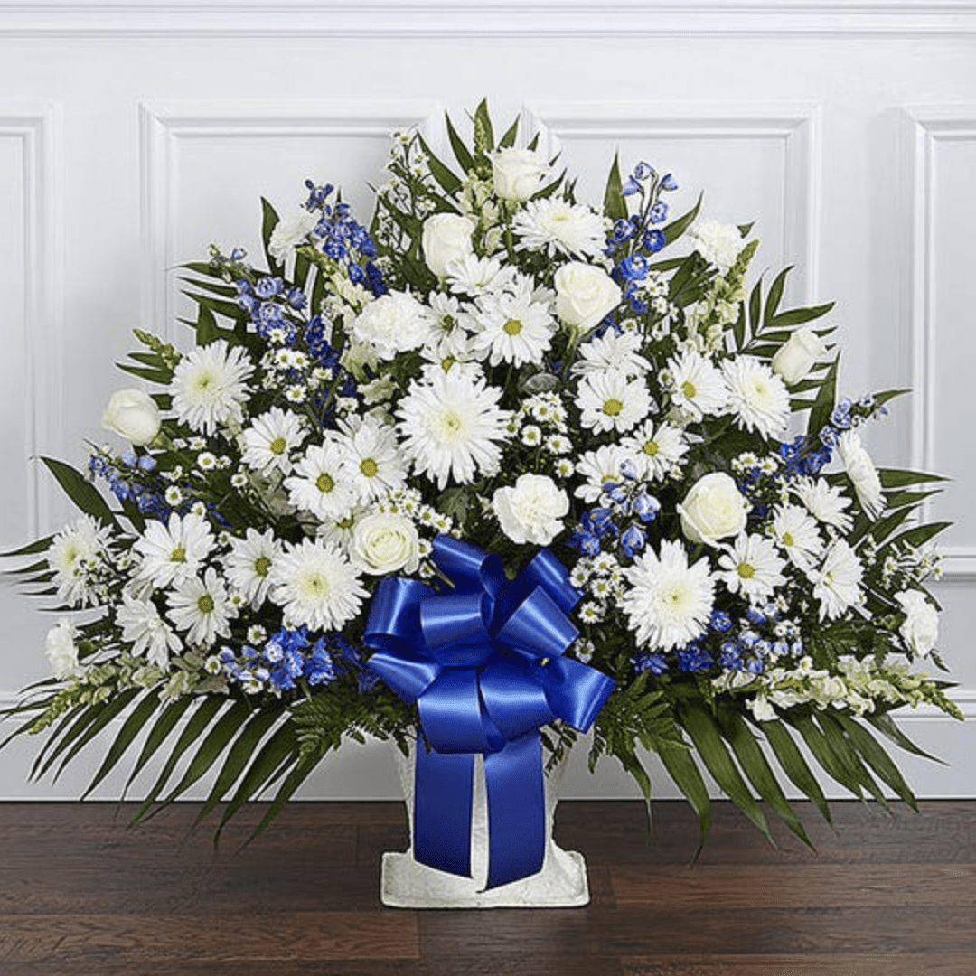 Blue & White Floor Basket