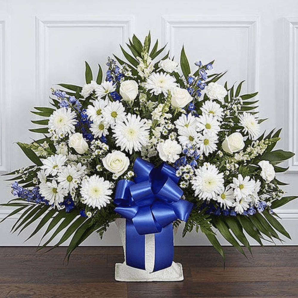 Blue & White Floor Basket