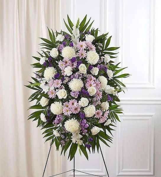 Lavender & White Sympathy Standing Spray