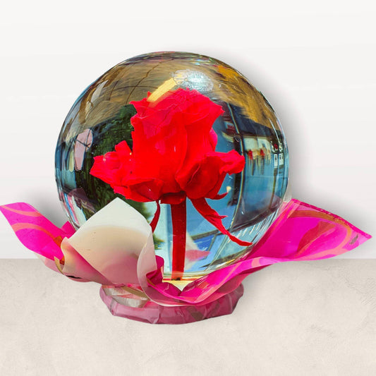 Glass Rose Globe - Red Rose, Pink Rose, Blue Rose, Rainbow Rose