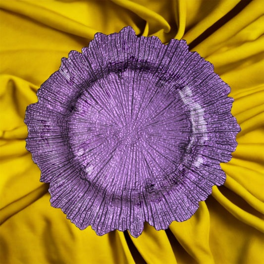 Purple Reef Glass Charger Plate