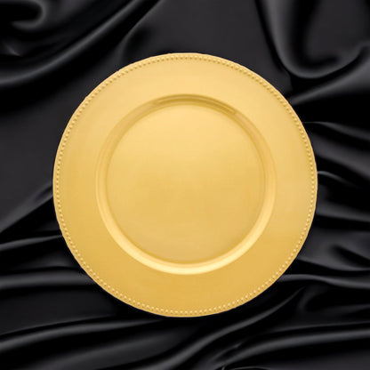 Gold Beaded Rim Charger Plate