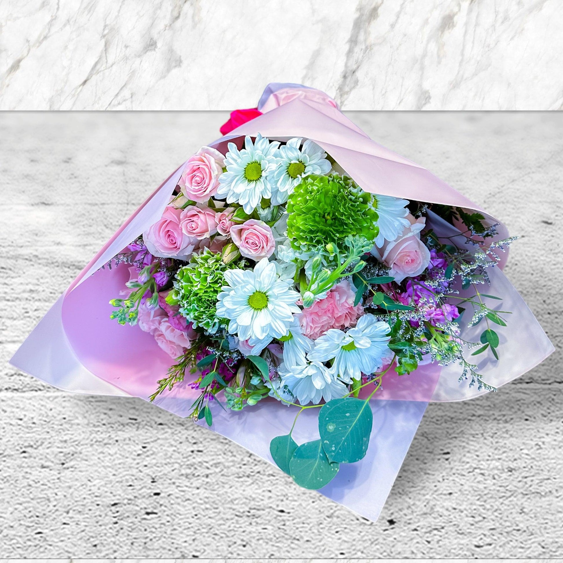 Pastel Elegance Wrapped Bouquet - DGM Flowers  | Fort Lauderdale Florist