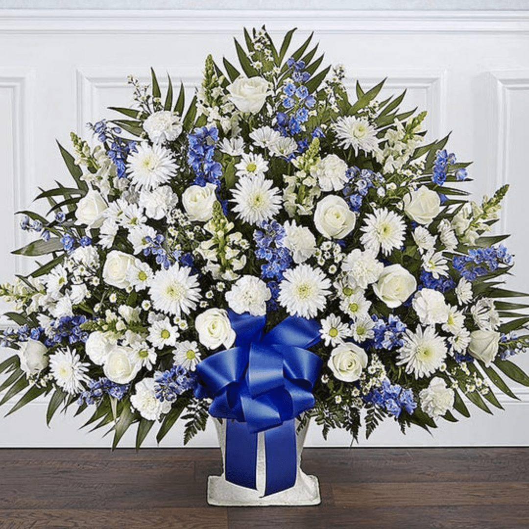 Blue & White Flower Basket