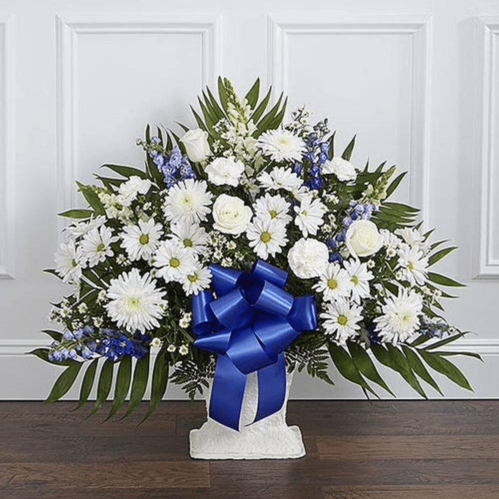 Blue & White Flower Basket
