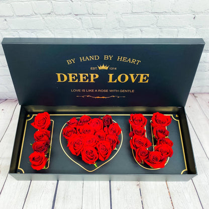 Deep Love Forever Rose - I ❤️ U Luxury Box - DGM Flowers  | Fort Lauderdale Florist