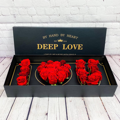 Deep Love Forever Rose - I ❤️ U Luxury Box - DGM Flowers  | Fort Lauderdale Florist