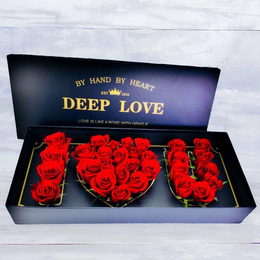 Deep Love Fresh Rose - I Love You Flower Box