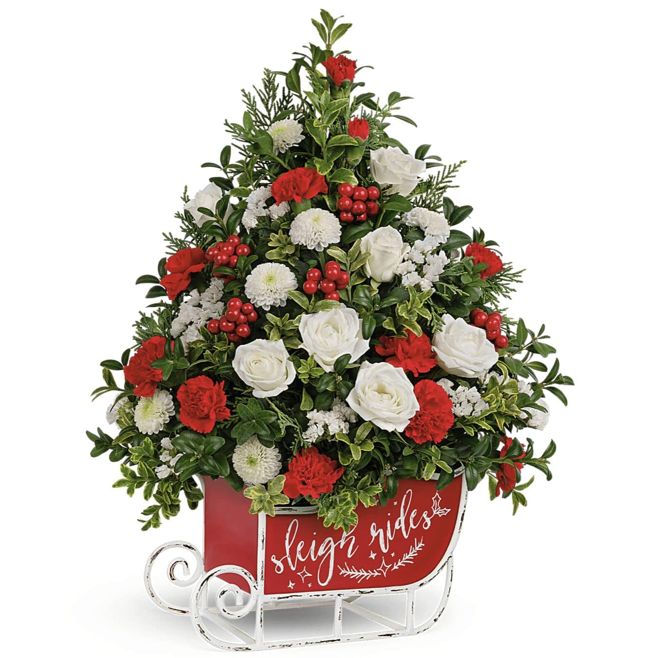 Festive Sleigh Tree Bouquet - DGM Flowers  | Fort Lauderdale Florist