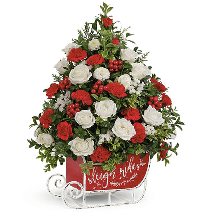 Festive Sleigh Tree Bouquet - DGM Flowers  | Fort Lauderdale Florist