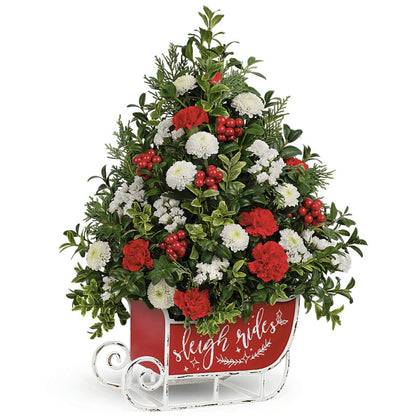 Festive Sleigh Tree Bouquet - DGM Flowers  | Fort Lauderdale Florist