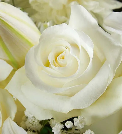 Pure White Urn Cremation Flowers - DGM Flowers  | Fort Lauderdale Florist