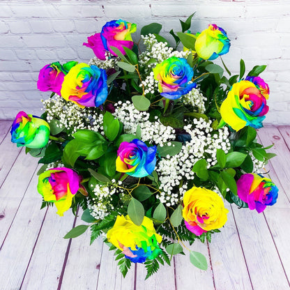 Rainbow Rose Bouquet - DGM Flowers  | Fort Lauderdale Florist