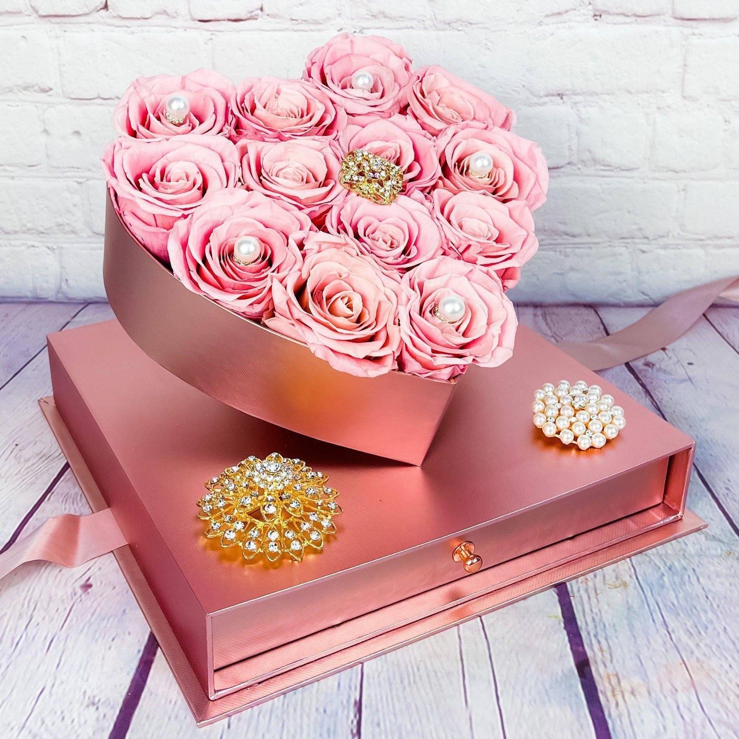 Rose Heart Gift Box - Forever Roses - DGM Flowers  | Fort Lauderdale Florist
