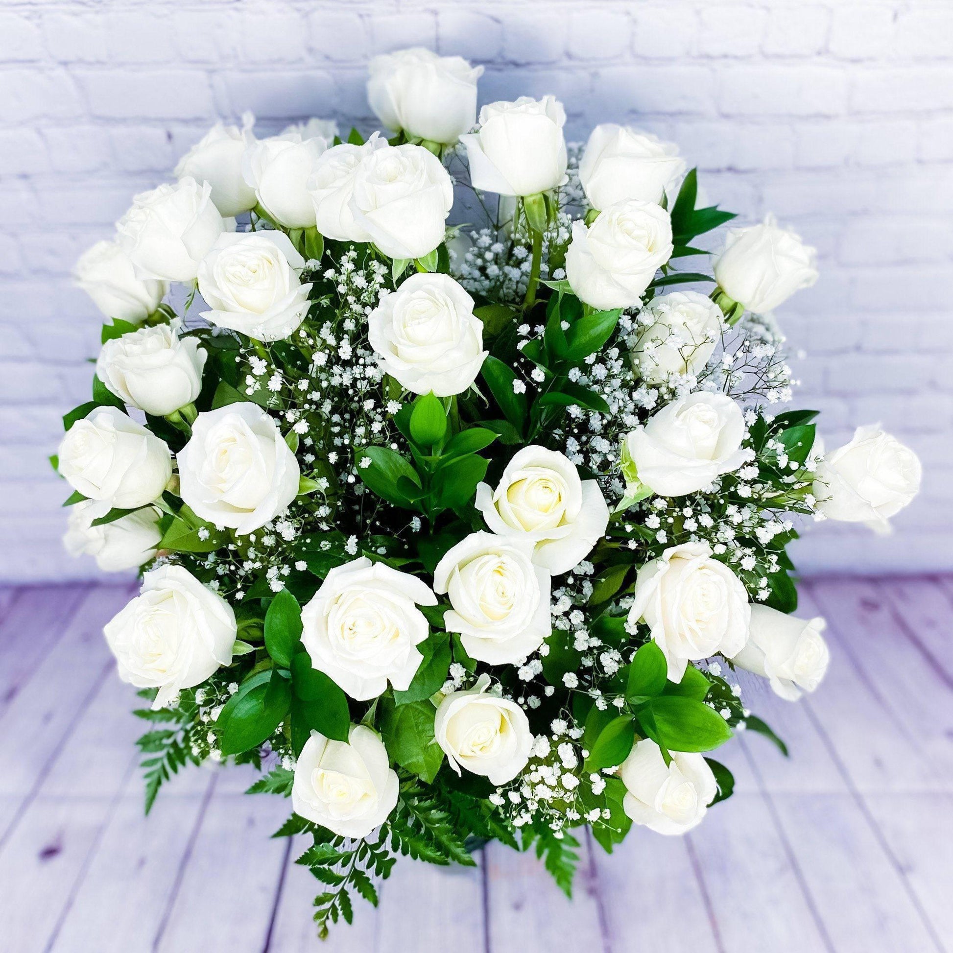 White Roses, Two Dozen +, Premium Long Stem Rose - DGM Flowers  | Fort Lauderdale Florist