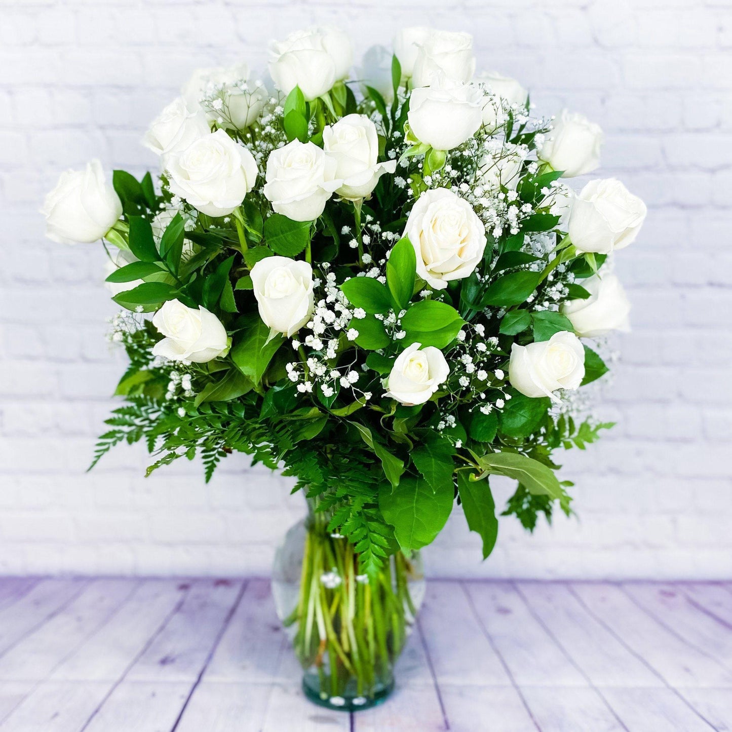 White Roses, Two Dozen +, Premium Long Stem Rose - DGM Flowers  | Fort Lauderdale Florist