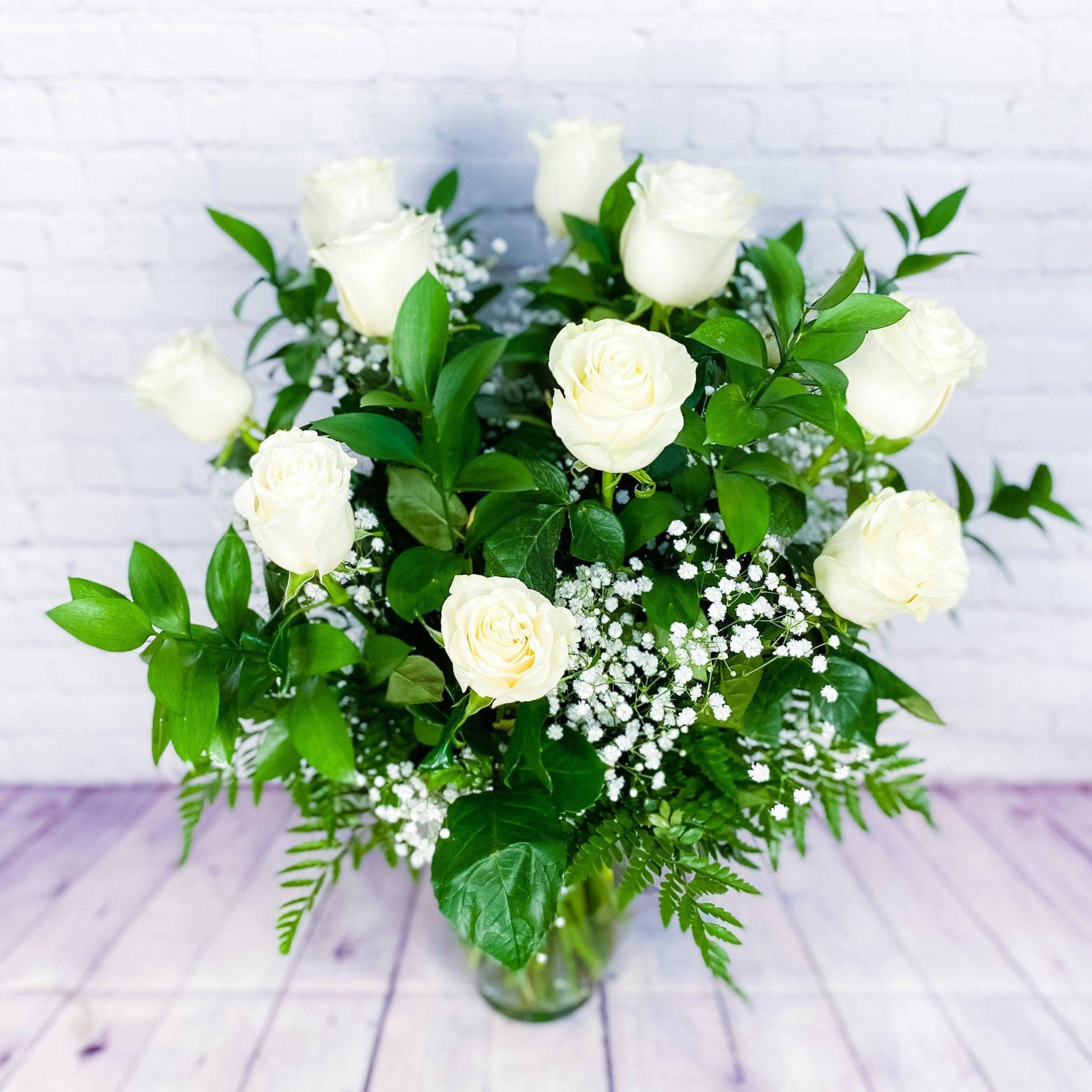 White Roses, One Dozen, Premium Long Stem Rose - DGM Flowers  | Fort Lauderdale Florist