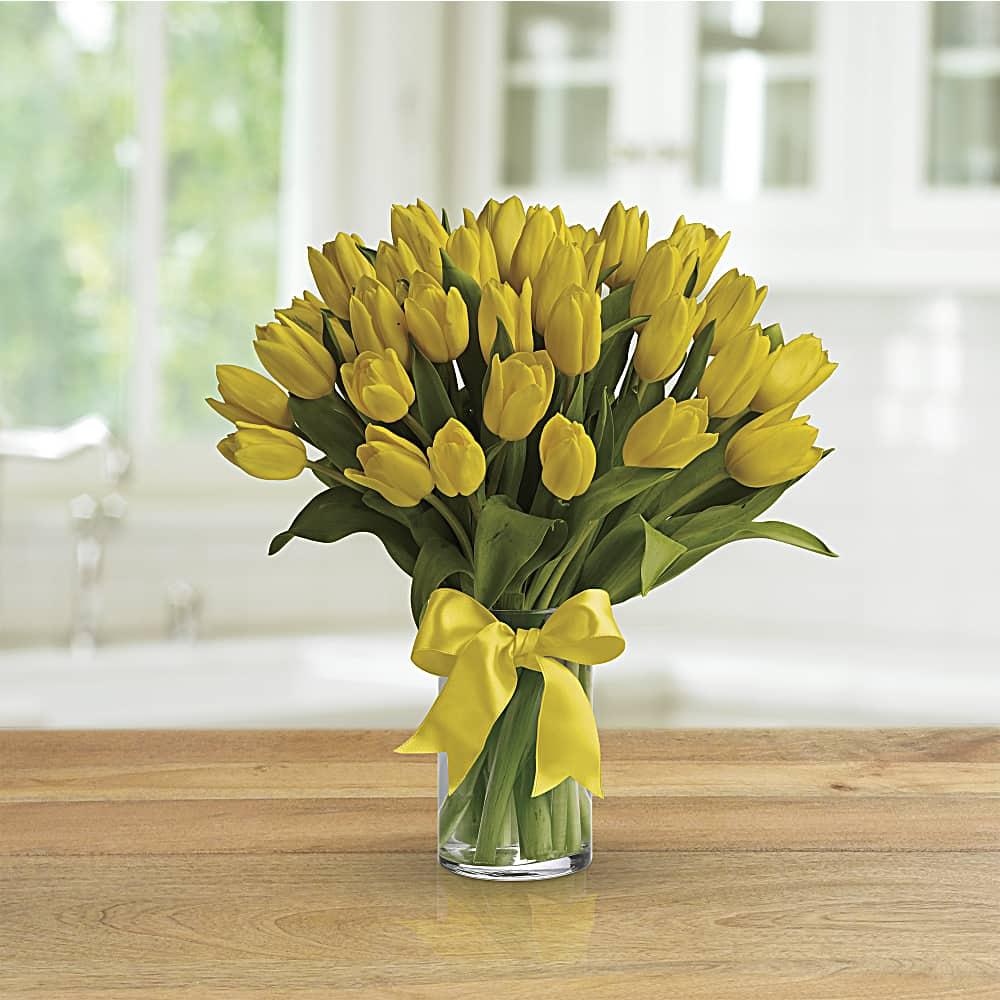 Sunny Yellow Tulips - DGM Flowers  | Fort Lauderdale Florist